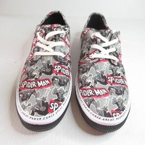 Toms Mens Spider-Man Graphics Sneakers Marvel X Red Black 10015365 Low Top 11M
